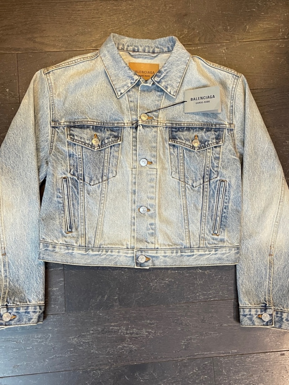 BNWT Balenciaga Garde-Robe Small Fit Denim Jacket Light Indigo Small women's
